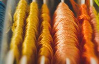 orange and yellow embroidery thread