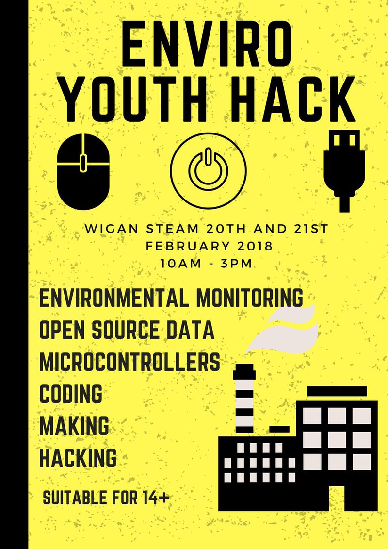 wigan steam invite to enviro hack 2 day event for teens in february 2018