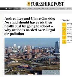 headline about air pollution from the yorkshire post
